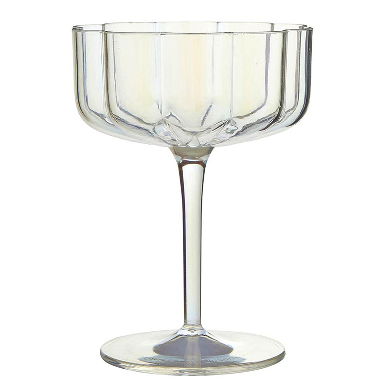 Iridescent-Colored Beveled 'Coupe Wave' Acrylic Champagne Flutes (Set of 4)