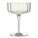 Iridescent-Colored Beveled 'Coupe Wave' Acrylic Champagne Flutes (Set of 4)