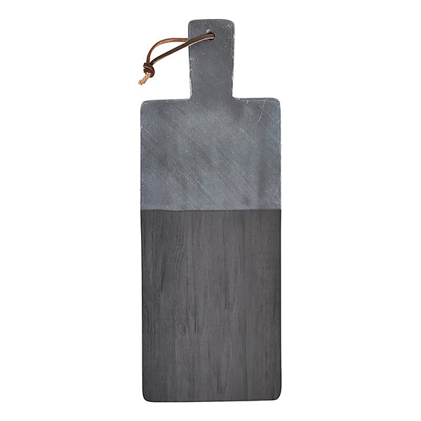 TableSugar Rectangular Black Marble + Mango-Wood Serving Board