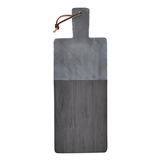 TableSugar Rectangular Black Marble + Mango-Wood Serving Board