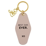 Best Day Ever XO Vintage-Look Faux-Leather Motel Key Tag (Set of 6)