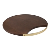 Tablesugar 16'' Round Mango-Wood Serving Board with Brass Handle