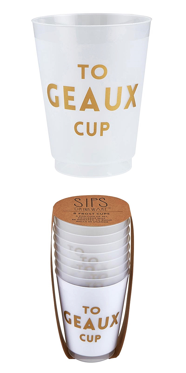 'TO GEAUX CUP' Graphic Frost Flex Party Cups by SIPS (Set of 32)