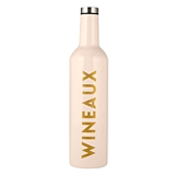 WINEAUX Graphic Taupe-Finish Stainless-Steel Wine Bottles (Set of 2)