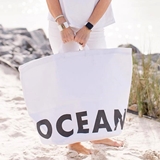 Face to Face Oversized Canvas Tote with OCEAN LOVER Graphic (Set of 2)