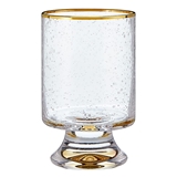 Gold-Rimmed Old-Fashioned Glasses with Seeded Bubbles (Set of 4)