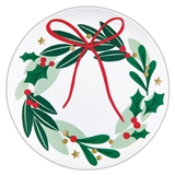 Christmas Wreath with a Red Bow Design Melamine Plates (Set of 4)