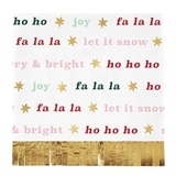 Christmas Slogans Motif with Gold-Foil Fringe Beverage Napkins (Set of 160)