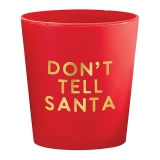 Festive 'Don't Tell Santa' Gold-Foil Graphic on Red Party Shot Cups (Set of 60)