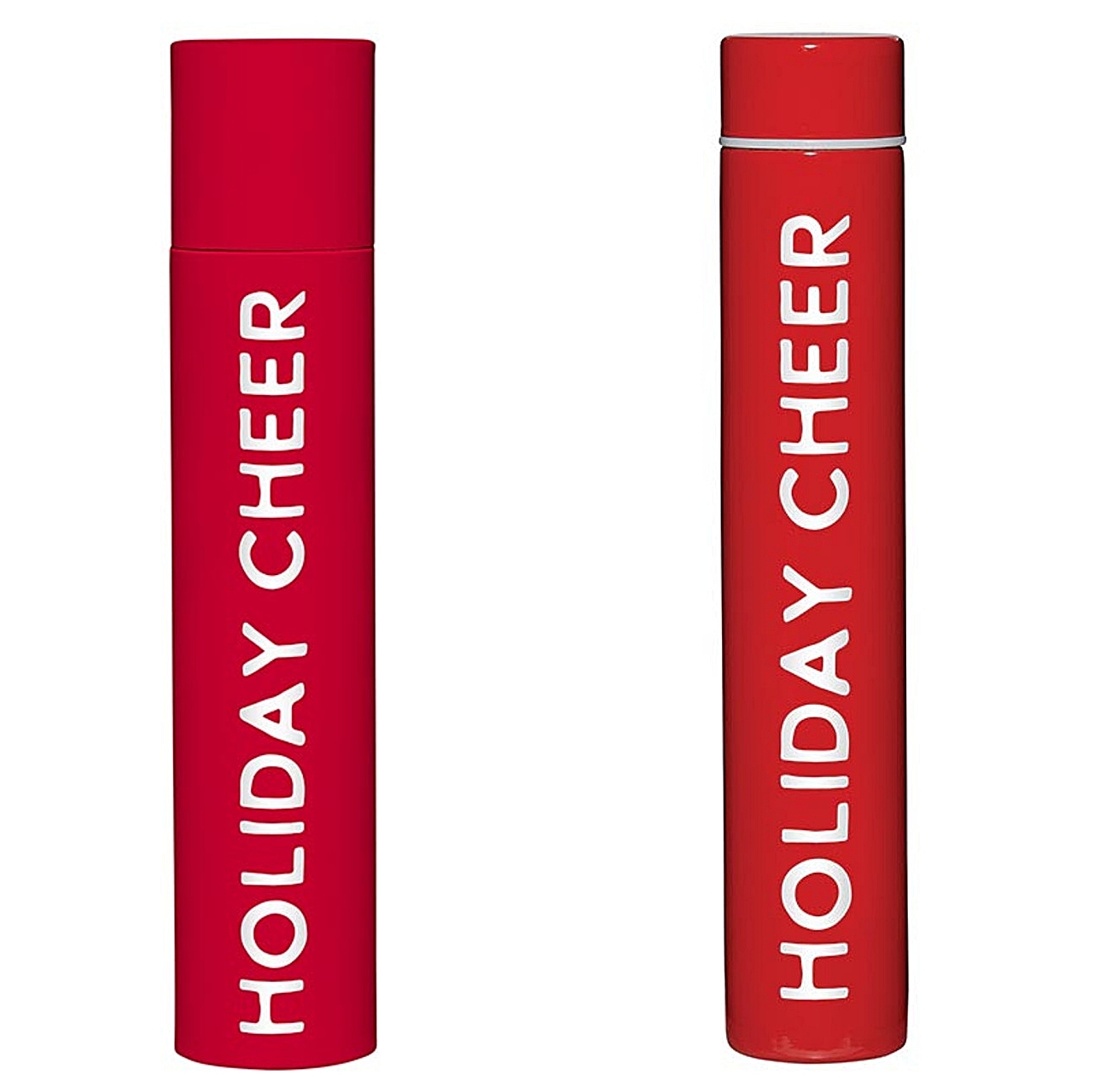 Holiday Cheer Graphic 8oz Festive Red Stainless-Steel Skinny Flasks (Set of 3)