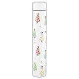 Whimsical Christmas Tree Pattern 8oz Stainless-Steel Skinny Flasks (Set of 3)