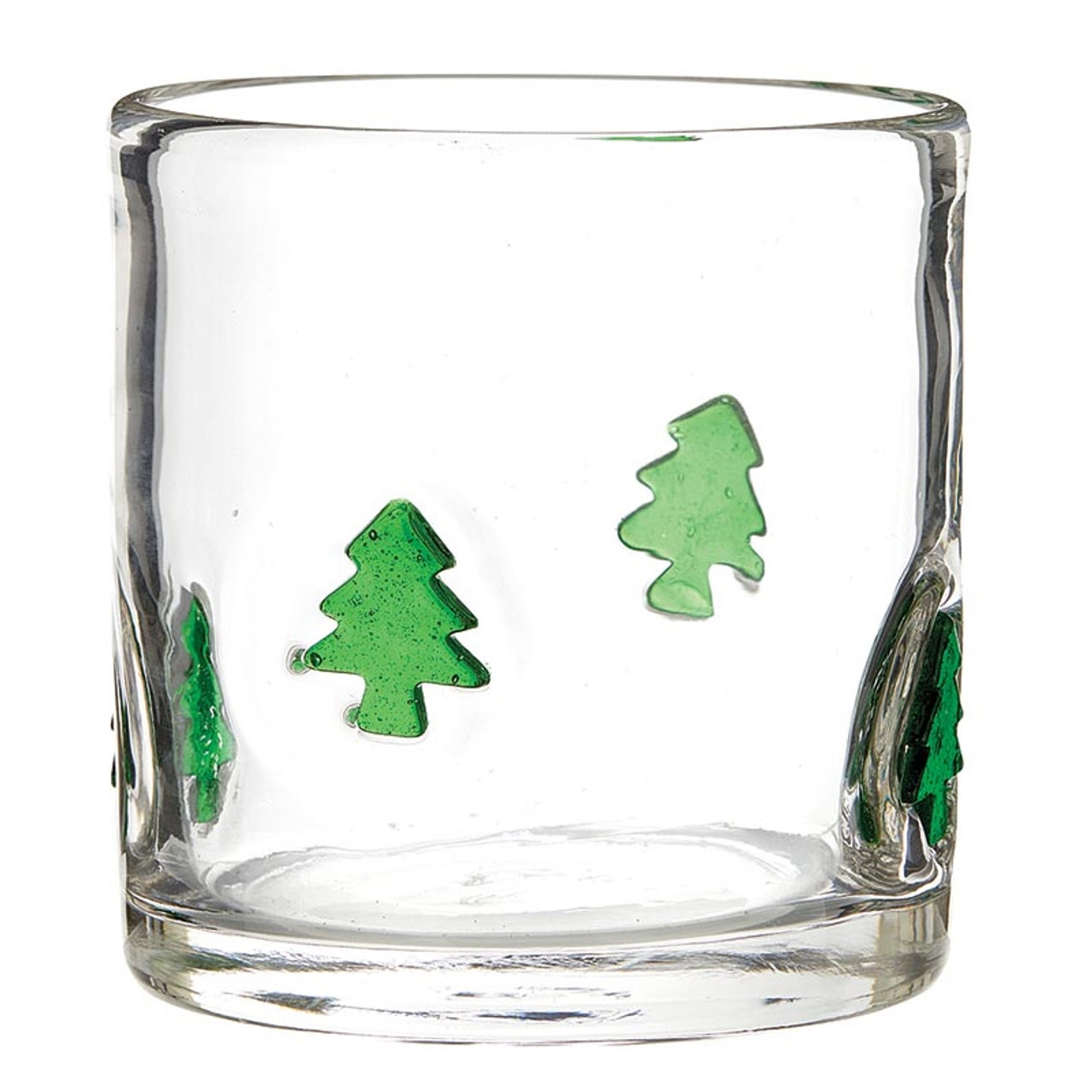 Christmas Trees Design 16oz Double Old-Fashioned (DOF) Glasses (Set of 4)