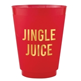 Gold-Foil 'JINGLE JUICE' Design Red Frost-Flex Cocktail Party Cups (Set of 48)