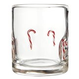 Christmas Candy Canes Design 16oz Double Old-Fashioned (DOF) Glasses (Set of 4)