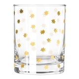 Gold-Foil Stars Pattern 12oz Double Old-Fashioned (DOF) Glasses (Set of 4)