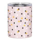 Colorful Repeating Stars Motif Pink-Finish Stainless-Steel Tumblers (Set of 4)