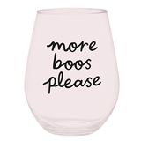 Clever 'More Boos Please' Graphic Jumbo 30oz Stemless Wine Glasses (Set of 6)