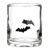 Spooky Bats Motif 16oz Double Old-Fashioned (DOF) Icon Glasses (Set of 4)
