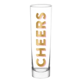 Bold Gold-Foil "CHEERS" Design Tall Champagne Glasses (Set of 6)
