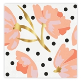Blush Pink Floral Design with Gold-Foil Accents Square Paper Napkins (Set of 160)