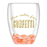 This Calls for Confetti Design Double-Wall 10oz Stemless Wine Glasses (Set of 6)