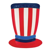 Americana Uncle Sam's Hat-Shaped Red, White & Blue Design Plates (Set of 48)