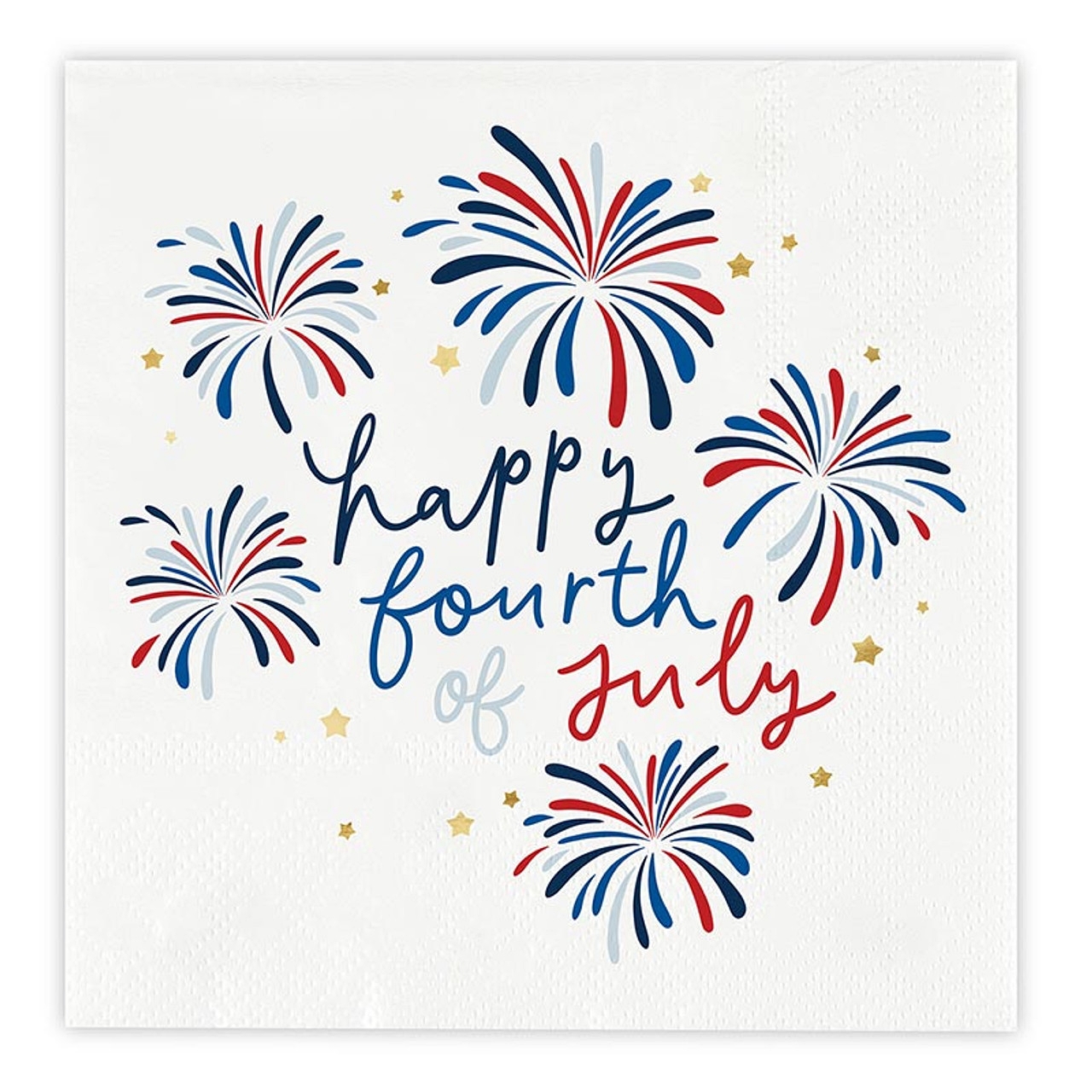Americana Starworks 'Happy Fourth of July' Graphic Beverage Napkins (Set of 160)