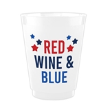 Star-Filled 'Red Wine & Blue' Design 16oz Frost-Flex Party Cups (Set of 48)