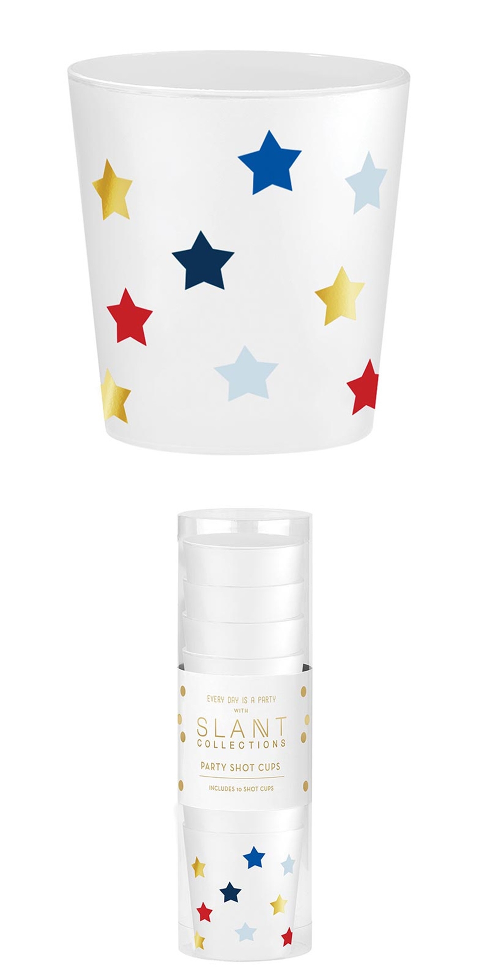 Multi-Colored All-Around Stars Motif 2oz Frost-Flex Party Shot Cups (Set of 60)