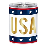 Gold-Foil USA Design on Star-Studded Background Stainless-Steel Tumblers (Set of 4)