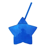 Vibrant Blue Star-Shaped BPA-Free Plastic Sippers with Straws (Set of 4)