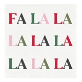 Festive 'FA LA LA' Graphic Beverage Napkins for Holiday Gatherings (Set of 160)