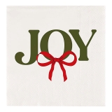 Bold "JOY" with Festive Red Bow Design Beverage Napkins (Set of 160)