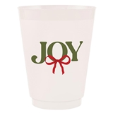 JOY Graphic & Festive Red Bow Design Frost-Flex Cocktail Party Cups (Set of 48)