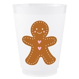 Holiday Gingerbread Man Design Frost-Flex Cocktail Party Cups (Set of 48)