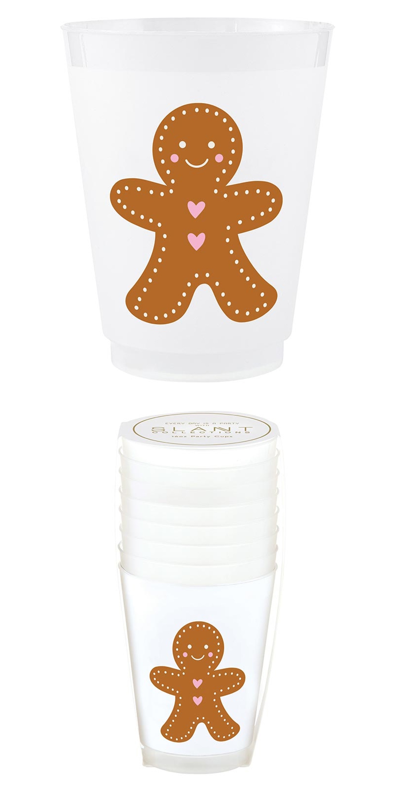 Holiday Cheer & Christmas Tree Design Frost-Flex Cocktail Party Cups (Set of 48)