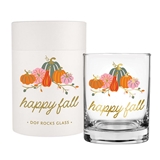 "Happy Fall" Pumpkins Motif 14oz Double-Wall DOF Glasses (Set of 6)