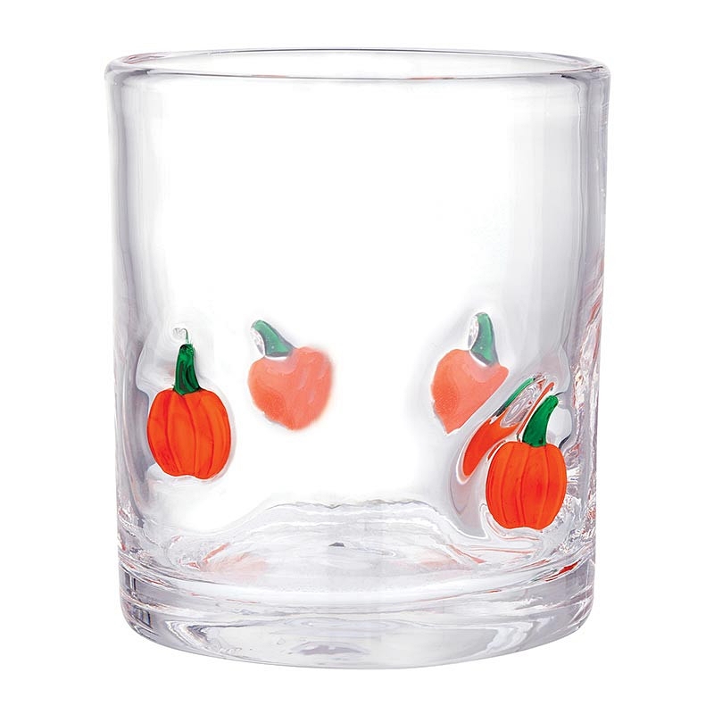 Charming Pumpkins Motif 16oz Double Old-Fashioned (DOF) Icon Glasses (Set of 4)
