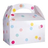 Colorful Confetti Dots Motif Gable-Shaped Paper Treat Boxes (Set of 6)