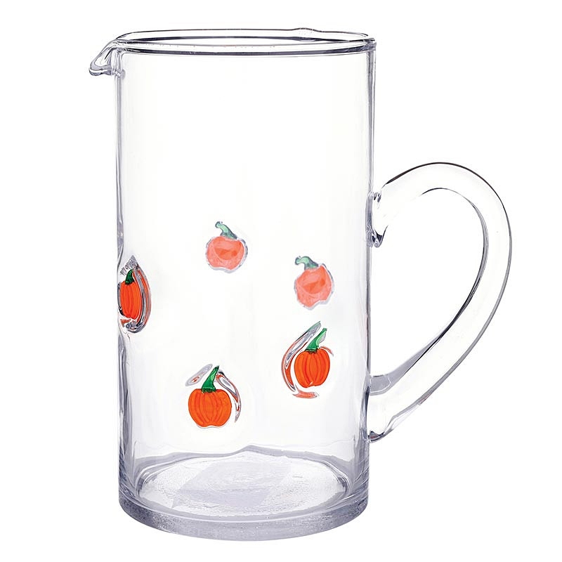 Festive Pumpkins "Icon" Motif 48oz Glass Pitchers (Set of 4)