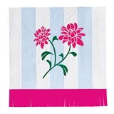 Mahjong-Inspired Floral Design with Fuchsia Fringe Beverage Napkins (Set of 160)