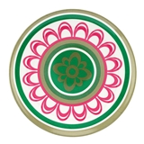 Mahjong-Inspired Gold, Pink and Green-Colored Melamine Plates (Set of 4)