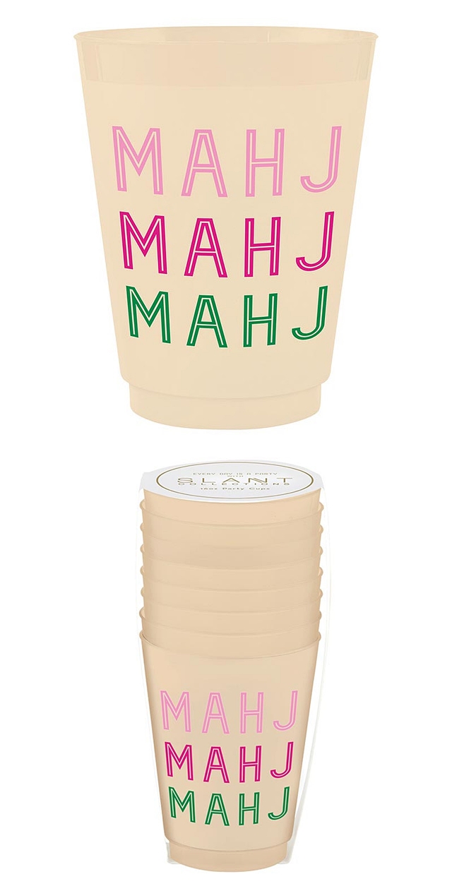 Bold MAHJONG Motif 16oz Frosted Cocktail Party Cups (Set of 48)