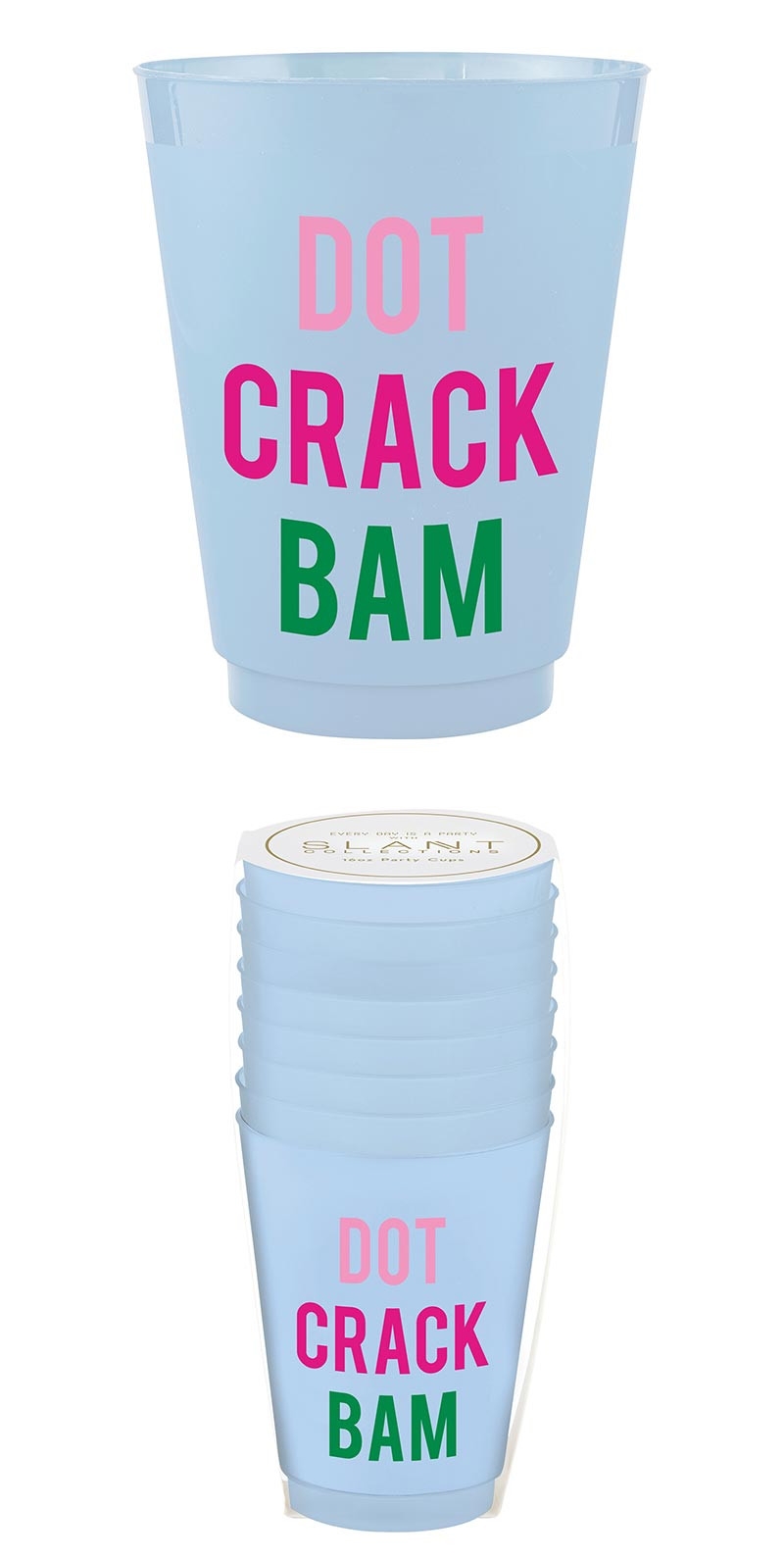 Mahjong-Themed 'Dot, Crack, Bam' Graphic Frosted Plastic Party Cups (Set of 48)