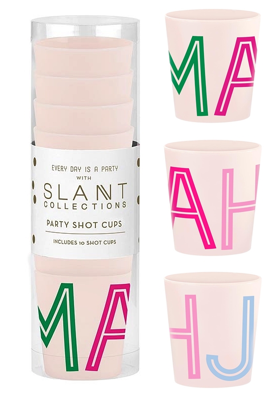 Bold MAHJONG Graphic Blush-Pink Frost-Flex 2oz Shot Cups (Set of 60)