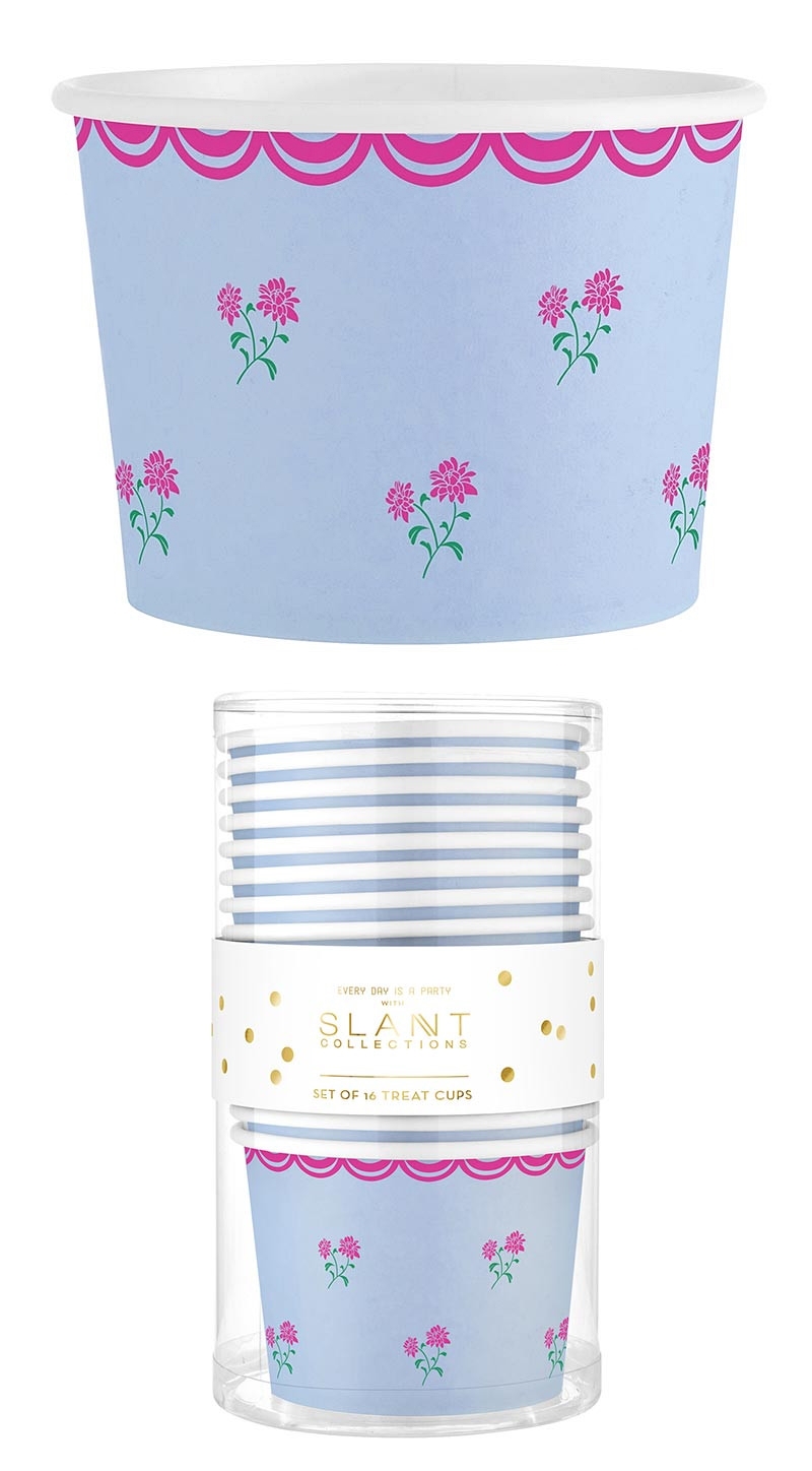 Mahjong-Inspired Floral Design 9oz Paper Treat Cups (Set of 96)