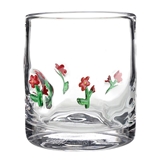 Mahjong-Inspired Floral Motif 16oz Double Old-Fashioned (DOF) Icon Glasses (Set of 4)