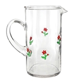 Mahjong-Inspired Floral Motif "Icon" 48oz Glass Pitchers (Set of 4)