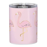Pink Flamingo Motif Design Blush-Finish Stainless-Steel Tumblers (Set of 4)