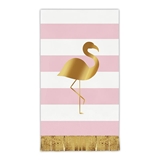 Whimsical Gold-Foil Flamingo Design Napkins with Gold-Foil Fringe (Set of 160)